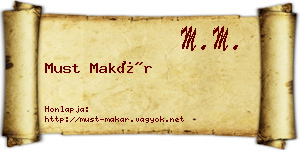 Must Makár névjegykártya